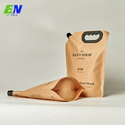 کیسه دهانه کاغذ کرافت 2 لیتری سفارشی با دسته برای بسته بندی مایعات