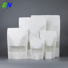 کیسه های کاغذی کرافت سفید با درجه بندی مواد غذایی قابل آب بندی مجدد با پنجره برای میان وعده