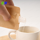 کیسه دهانه مایع کاغذ کرافت قهوه ای طبیعی Comesitc 50ml 100ml سفارشی